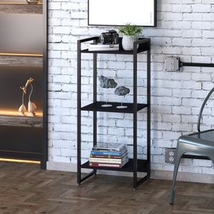 Estante Para Livros Industrial Multiuso 3 Prateleiras 104x45cm Dynamica Yescasa Preto ônix / Preto