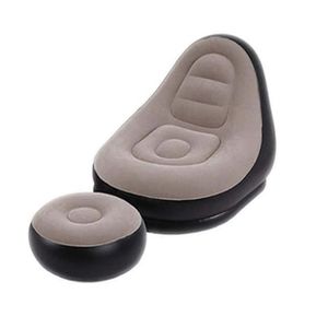 Sofa Poltrona Inflavel Kit 2 Em 1 Com Puff Ultra Lounge Cama Colchao Portatil Quarto Sala Jardim Piscina Luxo