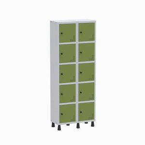 Roupeiro Aço Light 2v 10 Portas Gr302/10 Cinza/verde