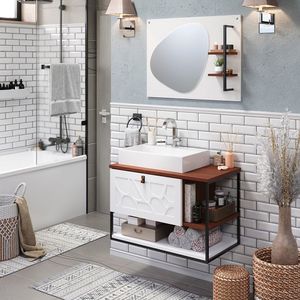Conjunto De Banheiro Lancy 0,80cm Cinamomo/br