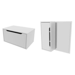 Conjunto De Banheiro Com Gabinete Suspenso E Espelheira Branco