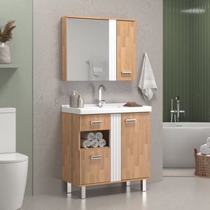 Conjunto De Banheiro Completo Dakota 80cm Parquet
