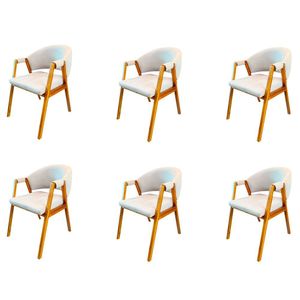 Kit 06 Cadeira Para Mesa De Jantar Moderna Agatha Nevoa