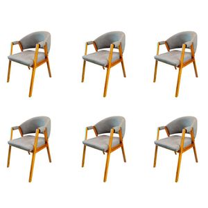 Kit 06 Cadeira Para Mesa De Jantar Moderna Agatha cinza Escuro