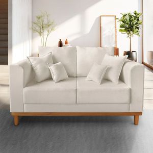 Sofá Beny, Um Sofa Comum De 2 Lugares Suede 140cm Bege