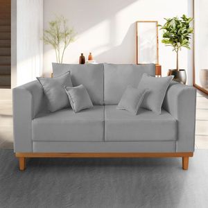 Sofá Beny 2 Lugares Com Almofada 140 Cm Cinza