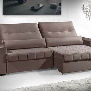 Sofá Para Sala De 2 Lugares 276 Cm Marshall Marrom