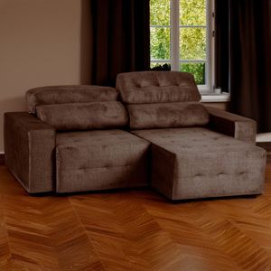 Sofá Retrátil E Reclinável 4 Lugares 250 Cm Atlas Chocolate