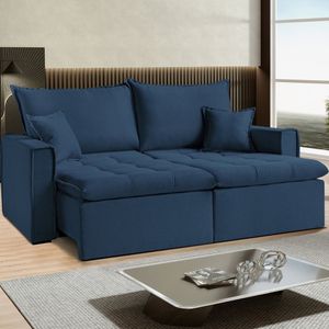 Sofá Cama Dallas 270 Cm Sem Caixa ? Veludo Azul Marinho