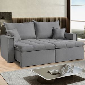 Sofá Cama Dallas 270 Cm Sem Caixa ? Veludo Cinza
