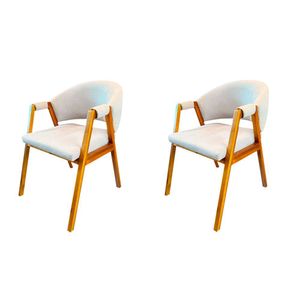 Kit 02 Cadeira Para Mesa De Jantar Moderna Agatha Liso Nevoa
