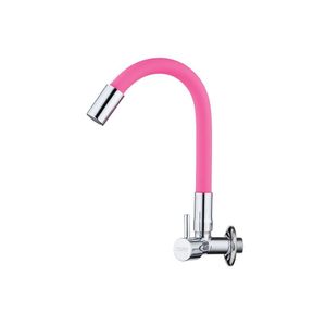 Torneira Parede Flexivel Em Metal Rosa