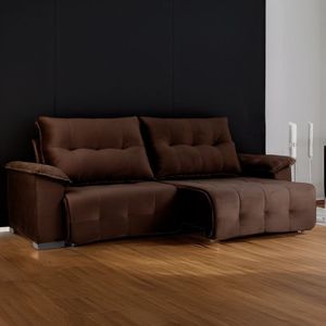 Sofá Retrátil E Reclinável 4 Lugares 250 Cm Maserati Chocolate