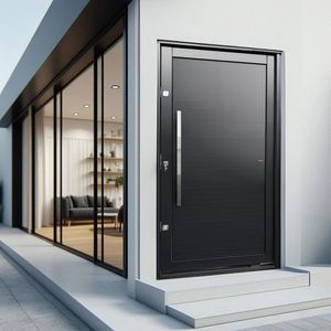 Porta Pivotante Lambril Com Puxador Lado Direito Elite 216x130cm Preto