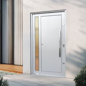 Porta Pivotante Lambril Visione Com Puxador Lado Esquerdo Elite 216x150 Branco