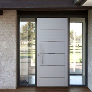 Porta Pivotante Solara Alumínio Puxador Barra Chata 210 X 120 Lado Direito Branco