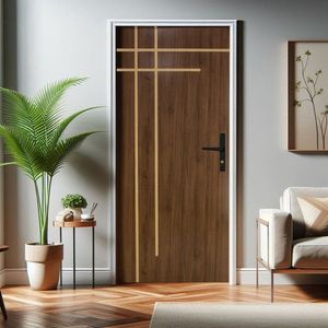 Kit Porta De Madeira 215x85cm Batente De Aço 6,5cm Duraplac Marrom