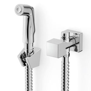 Kit Com 2 Ducha Higiênica Com Derivação Singles One Square Celite Cromado