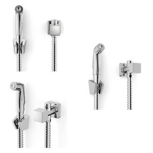 Kit Com 3 Ducha Higienica Com Derivação Singles One Square Cromado