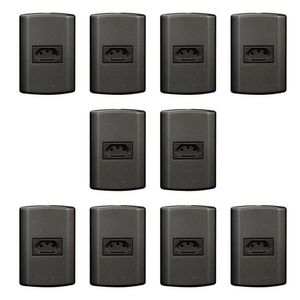 Conjunto Com 10 Tomadas 2p+t 10a 250v, Modular, Com Placa 4x2 E Suporte Grafite