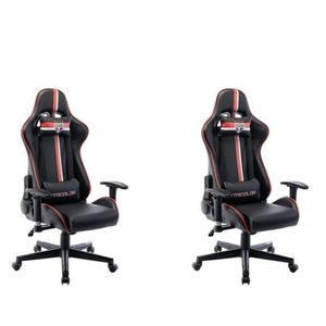Kit 2 Cadeiras Gamer São Paulo Spfc 3318 Preto/vermelho