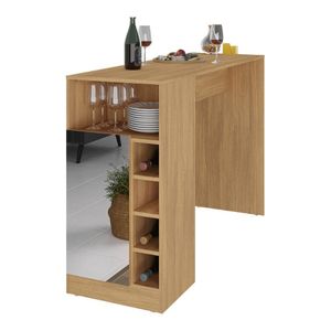 Bancada Balcão/mesa de Cozinha com Adega 1 Porta e Espelho Multimóveis Mp2248 Madeirado