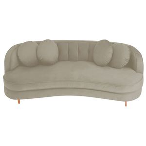 Sofá Curvo 2 Lugares Orgânico Luxo Panamá 160cm Linho Rosê
