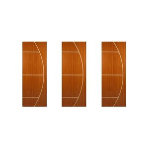 Kit Com 3 Folhas De Porta Madeira Decorada 210x80cm Espessura 3,5cm Gaúcha Mogno
