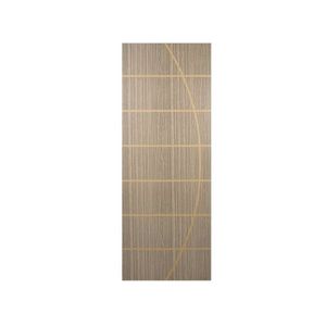 Kit Com 2 Folhas De Porta Madeira Decorada 210x60cm Espessura 3,5cm Neblina Mgm Carvalho Alpha