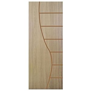 Kit Com 3 Folhas De Porta Madeira Decorada 210x70cm Espessura 3,5cm Cantareira Mgm Carvalho Alpha