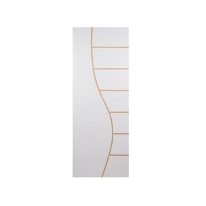 Kit Com 3 Folhas De Porta Madeira Decorada 210x90cm Espessura 3,5cm Cantareira Mgm Branco