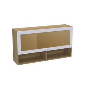 Armário Aéreo Para Cozinha 120cm 1 Porta Basculante 2 Nichos Riviera-branco