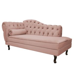 Divã Recamier Diana Lado Direito 120 Cm Suede Rosê