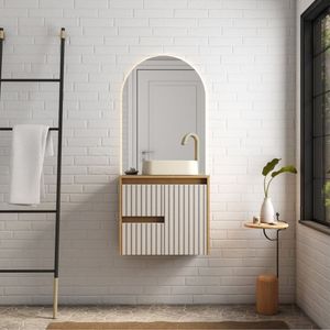 Gabinete Para Banheiro Em Madeira Kyoto 60 Jequitiba/offwhite