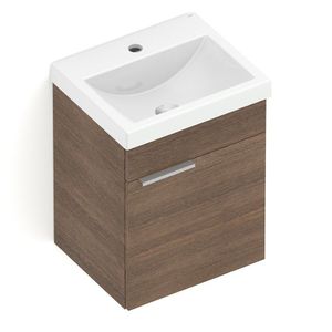 Gabinete Like Com 1 Porta 410x340 Com Lavatório Like Marrom