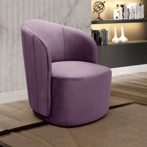 Poltrona Concha Stela Decoração Moderna Sala, Recepção, Escritório Roxo