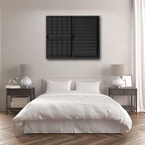Janela Veneziana De Alumínio 3 Folhas 100x120cm Com Grade Linha Modular Preto
