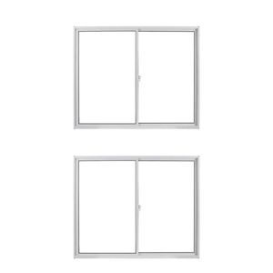Kit Com 2 Janelas De Alumínio De Correr 100x150cm Vidro Liso Linha Soft Mgm Branco
