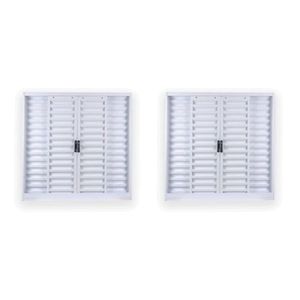 Kit Com 2 Janelas De Aço Veneziana De Correr 100x100cm 4 Folhas Com Grade Minas Sul Mgm Branco
