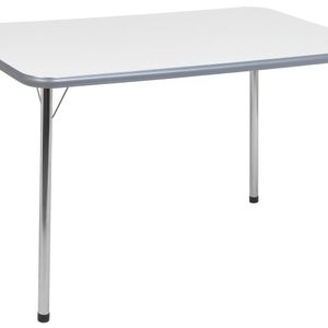 Mesa Para Sala De Jantar Roberta Brilhante Cromado-branco Cinza