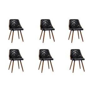 Conjunto 6 Cadeiras Para Sala De Jantar Milão Preto