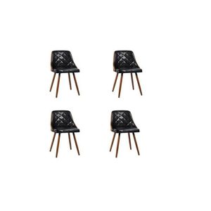 Conjunto 4 Cadeiras Para Sala De Jantar Milão Preto