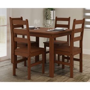 Conjunto Para Sala De Jantar Mesa Com 4 Cadeiras Bella Cera