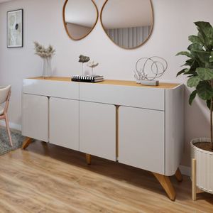 Buffet Para Sala De Jantar 4 Portas 172cm Off White-naturalle