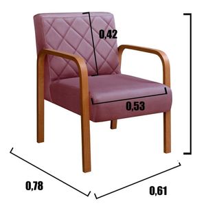 Kit 4 Poltronas Cadeira Decorativa Sala, Recepção Lara Roxo