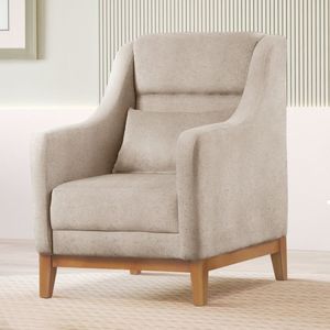 Poltrona Encosto Alto Linho áquila 101x71cm Bege