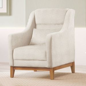 Poltrona Encosto Alto Bouclé áquila 101x71cm Nude