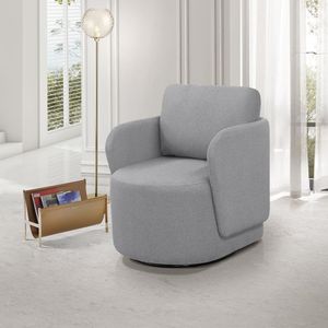 Poltrona Orgânica Sintonia Decorativa Giratória Cinza Claro