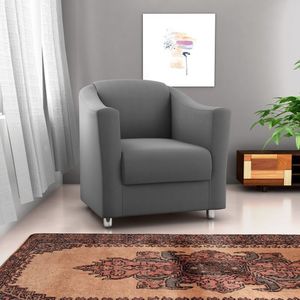 Poltrona Decorativa Para Sala De Estar Bia Chumbo