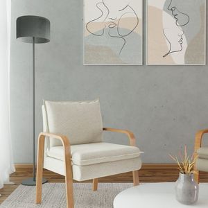 Poltrona De Estilo Moderno Decorativa Bege